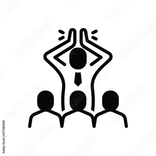 Black solid icon for encourages