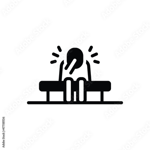 Black solid icon for suffering