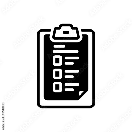 Black solid icon for list