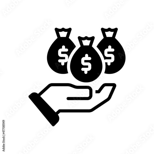 Black solid icon for incentives