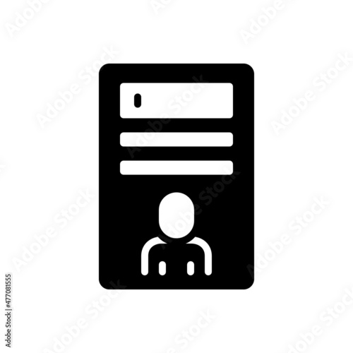 Black solid icon for identity
