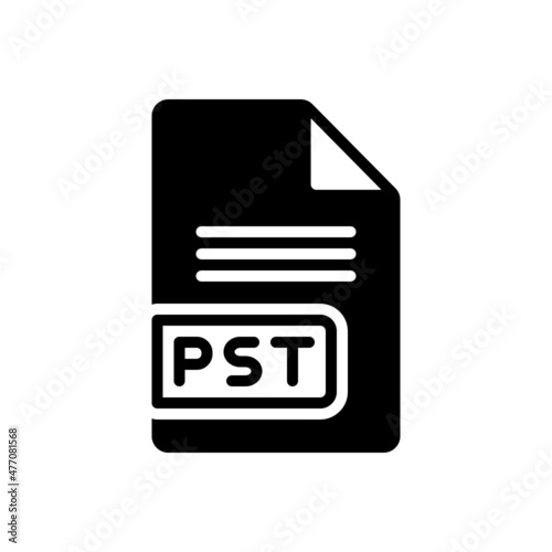 Black solid icon for pst file