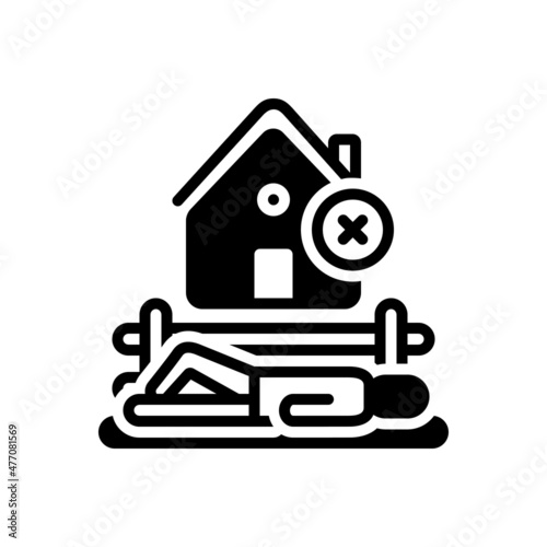 Black solid icon for homeless