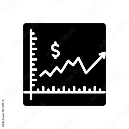 Black solid icon for stocks