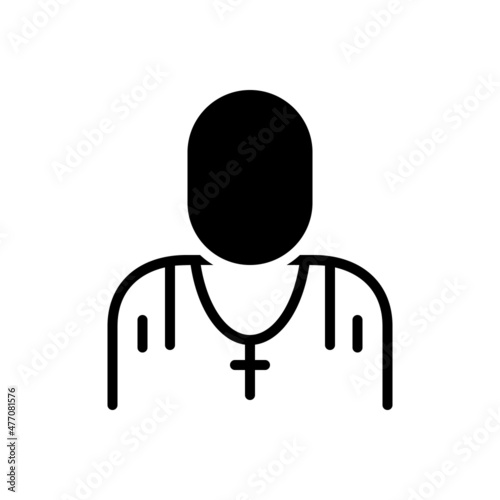Black solid icon for priest