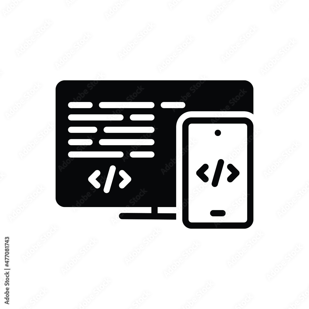 Black solid icon for developing Black solid icon for developing