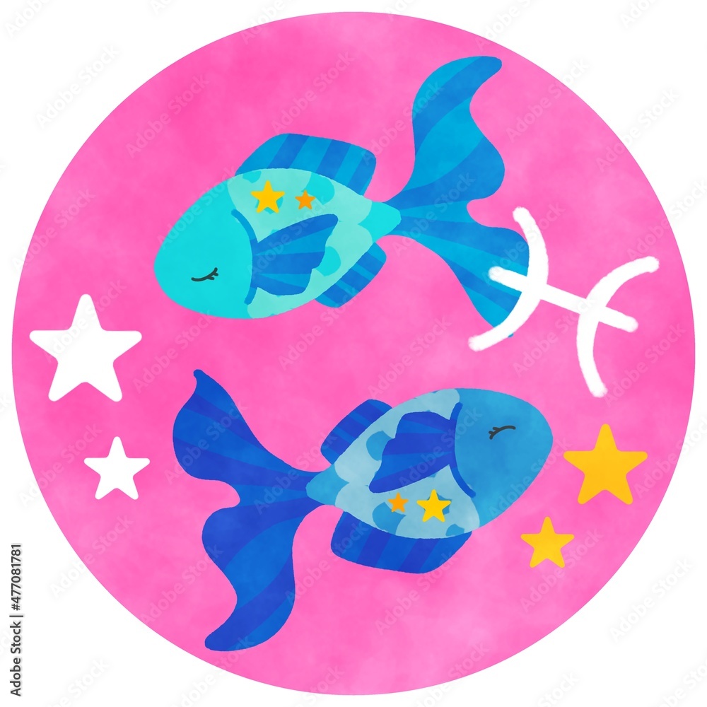 魚座 イラスト素材 アイコン Stock Illustration Adobe Stock