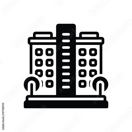 Black solid icon for condos