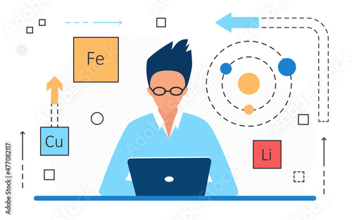 Scientist chemical compound laboratory research specialist. Medical chemistry fundamental analysis test