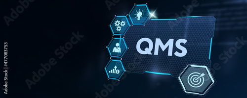 Quality management system business and industrial technology concept. QMS. 3d illustration photo