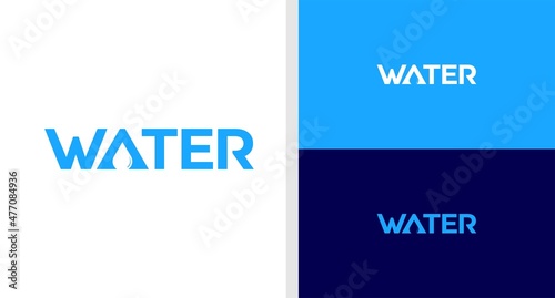 WATER LOGO WORDMARK SIMPLE NEGATIVE SPACE EDITABLE
