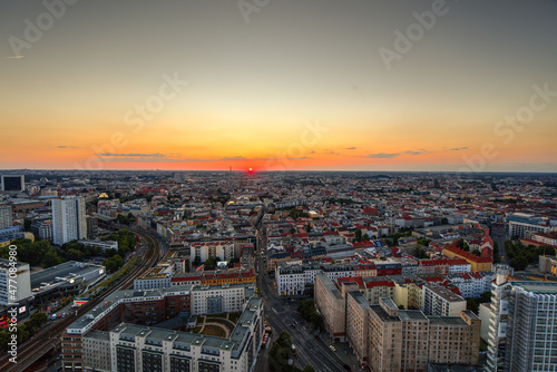 An aerial panoramic view of the Berlin city.