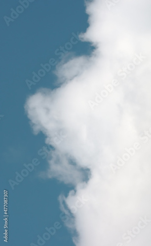 White clouds and blue sky.