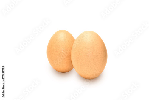 two chicken egg isolate on white background