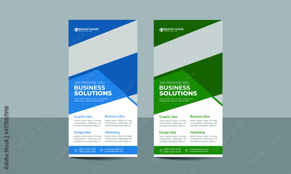 Creative and Modern Business Roll Up Banner Design With Vector layout Template Creative and Modern Business Roll Up Banner Design With Vector layout Template