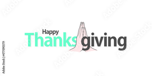 Creative Template for Thanksgiving Day. Calligraphic Card Design for Happy Thanksgiving. Editable Illustration.