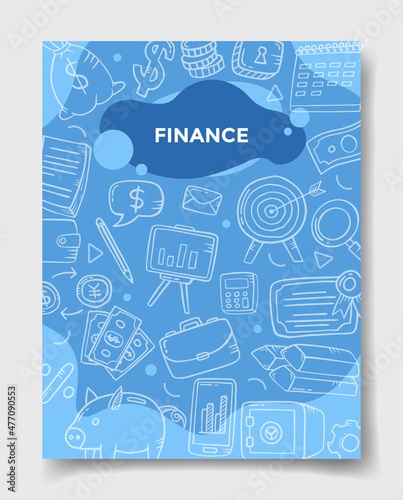 business finance concept with doodle style for template of banners, flyer, books, and magazine cover