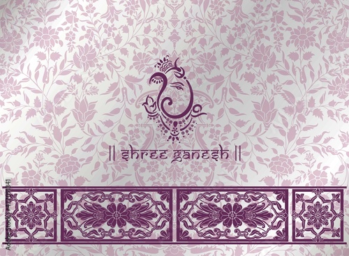 Ganesha, wedding card, royal Rajasthan, India	