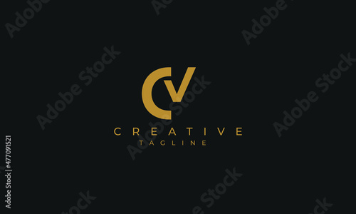 CV is creative logo with two color and classic design.