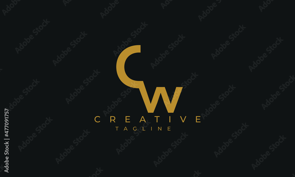 CW is creative logo with two color and classic design.