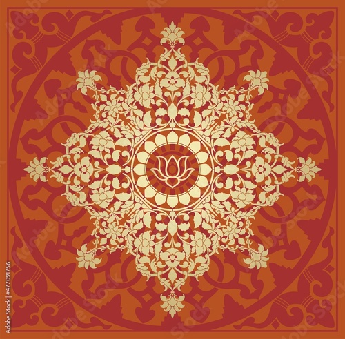 water lily, wedding card design, royal India	