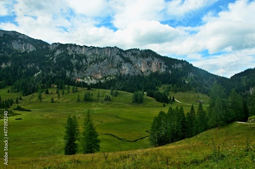 Austrian Alps - view from the path near Standseilbahn Wurzeralm station in the Totes Gebirge