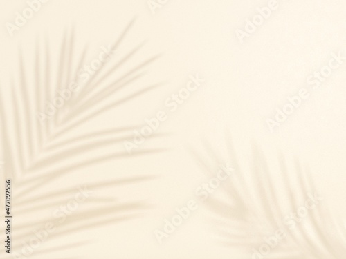 Tropical palm leaves on light pastel background. Unobtrusive botanical backgr...