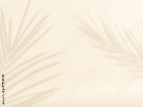 Tropical palm leaves on light pastel background. Unobtrusive botanical backgr...