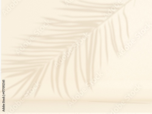 Tropical palm leaves on light pastel background. Unobtrusive botanical backgr...