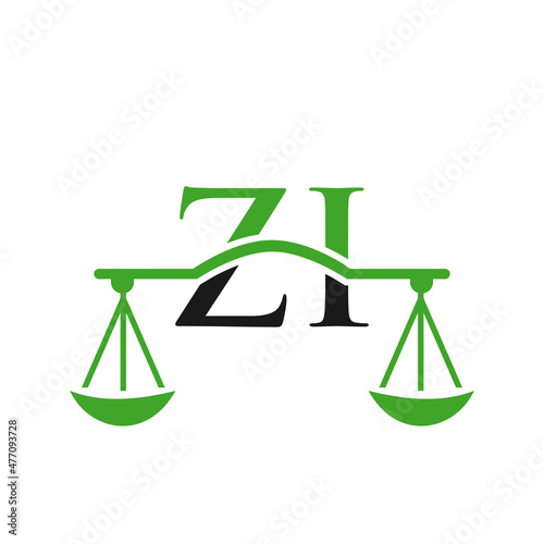 Law Firm Letter ZI Logo Design. Lawyer, Justice, Law Attorney, Legal, Lawyer Service, Law Office, Scale, Law firm, Attorney Corporate Business ZI Initial Letter Logo Template