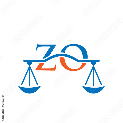 Law Firm Letter ZO Logo Design. Lawyer, Justice, Law Attorney, Legal, Lawyer Service, Law Office, Scale, Law firm, Attorney Corporate Business ZO Initial Letter Logo Template