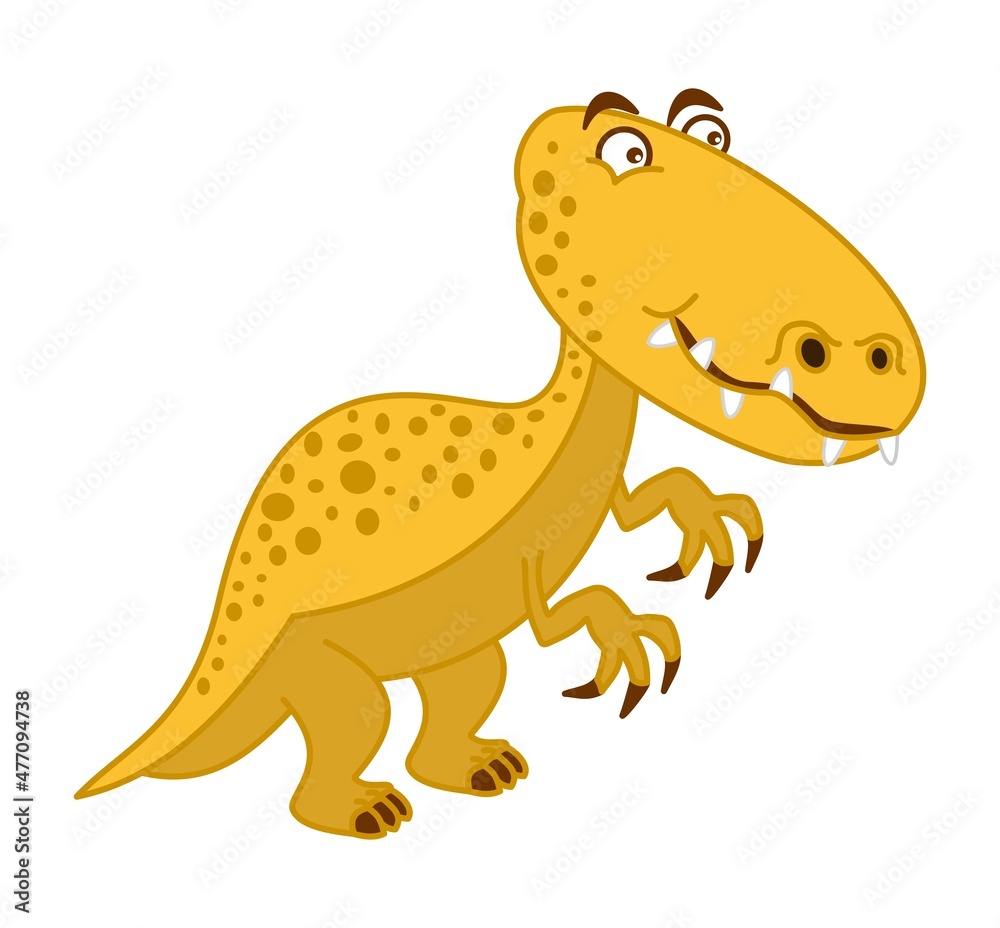 Yellow dinosaur with spots and big claws and sharp teeth Yellow dinosaur with spots and big claws and sharp teeth