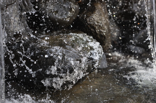 water splash on black background