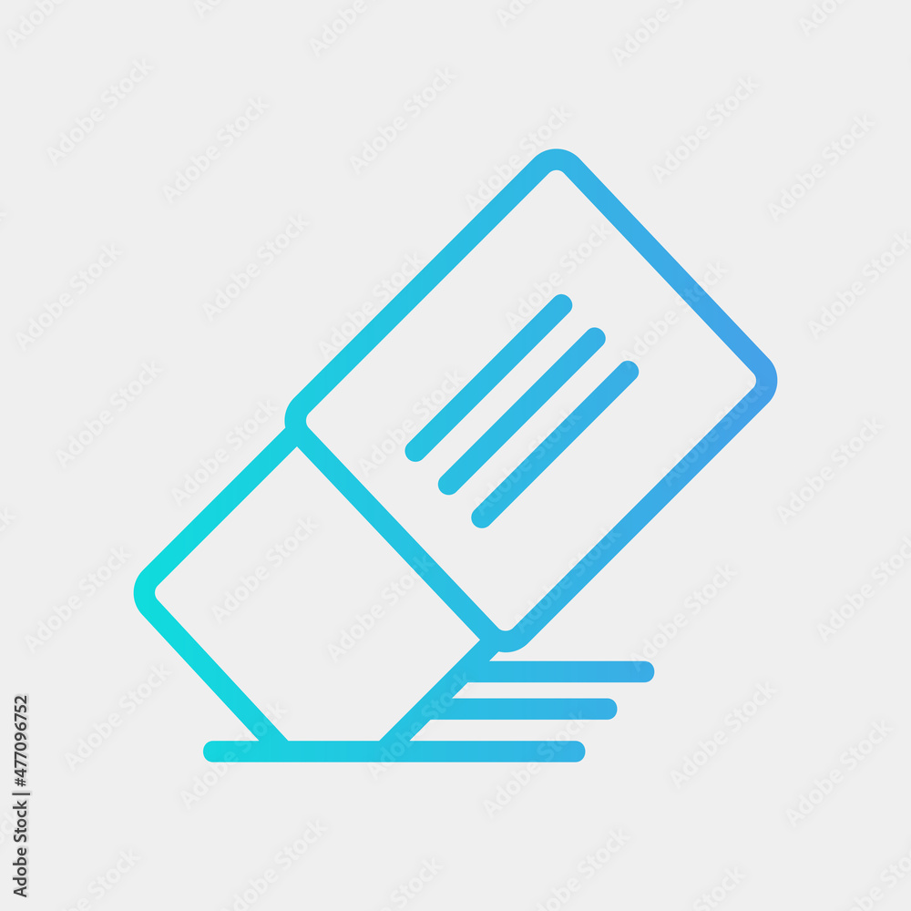 Eraser icon in gradient style about school and education, use for website mobile app presentation Eraser icon in gradient style about school and education, use for website mobile app presentation