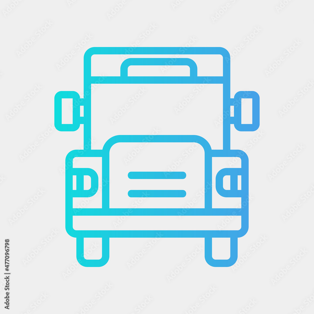 School bus icon in gradient style about school and education, use for website mobile app presentation