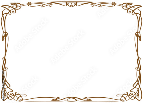 Art nouveau style A4 size floral border frame