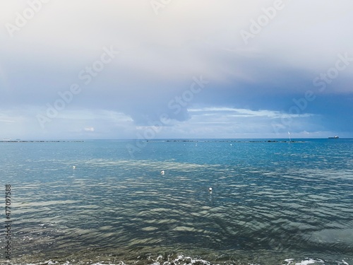 sea horizon, sea and sky horizon background © Oksana