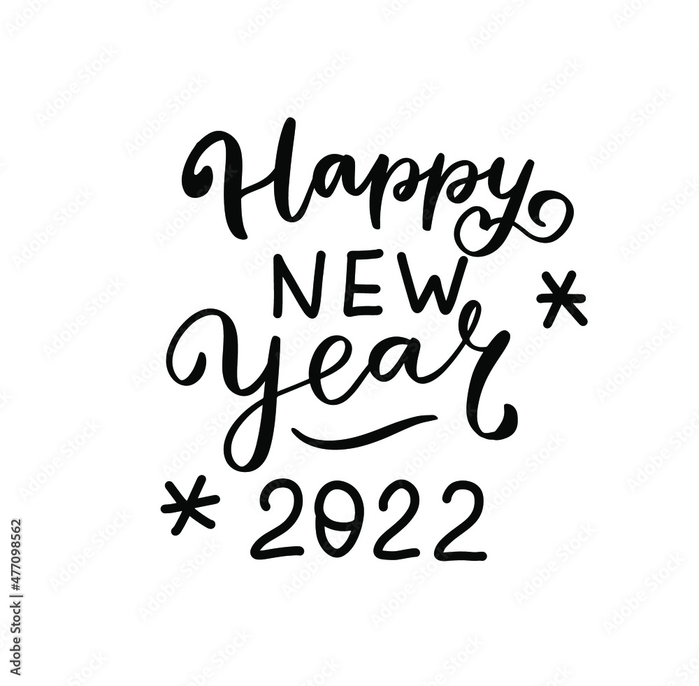 Happy new year. New year wishes. Greeting card design. Hand lettering brush calligraphy overlay. Happy new year. New year wishes. Greeting card design. Hand lettering brush calligraphy overlay.