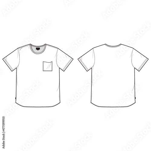 T-shirt fashion flat sketch template