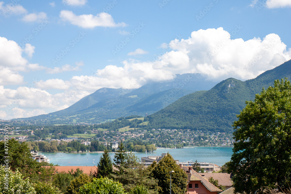 View over Lake Annecy from the Basilica of La Visitation hill, Annecy, France