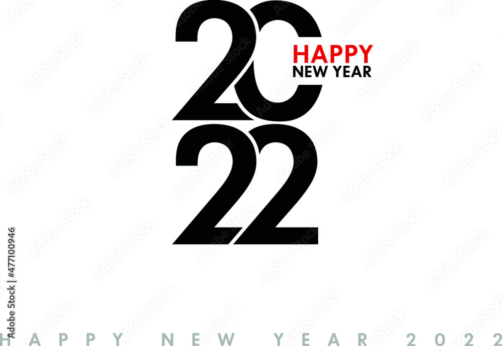 Happy 2022 New Year. Holiday Vector Illustration With black and red. Happy Christmas
