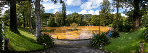 Panoramic view of hot spring in Terra Nostra Park photo