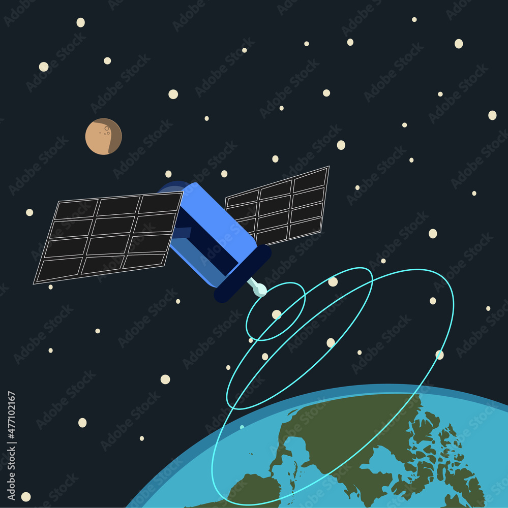 satellite in space above the earth