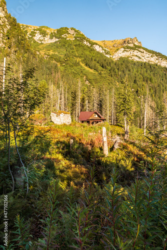 Chalet in Javorova dolina valley in Vysoke Tatry mountains in Slovakia photo
