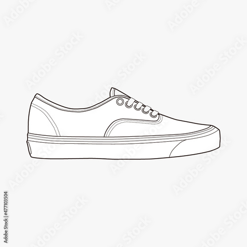 Shoes fashion flat sketch template