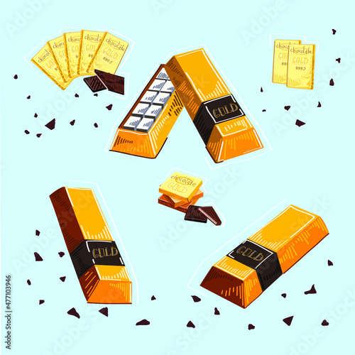 chocolate gold bar, bars