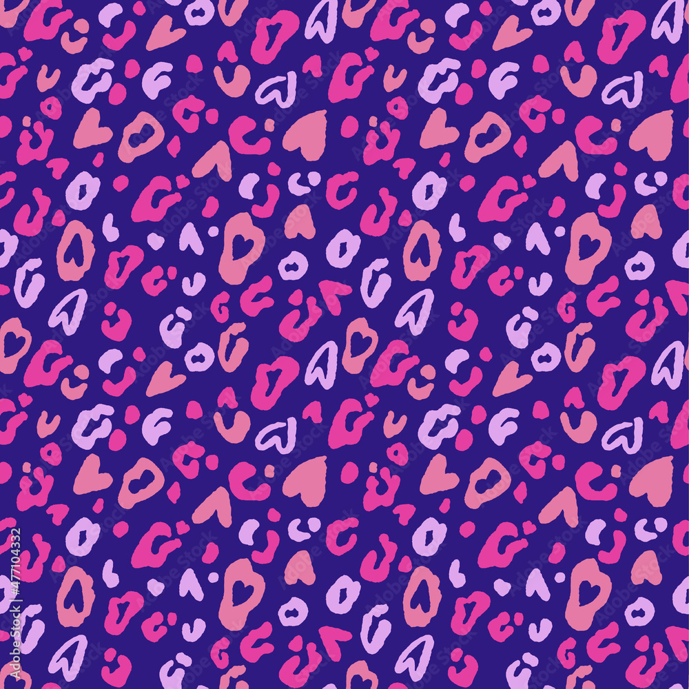 Valentine's Day seamless pattern leopard or jaguar. Some animal spots are stylized as hearts. Valentine's Day seamless pattern leopard or jaguar. Some animal spots are stylized as hearts.