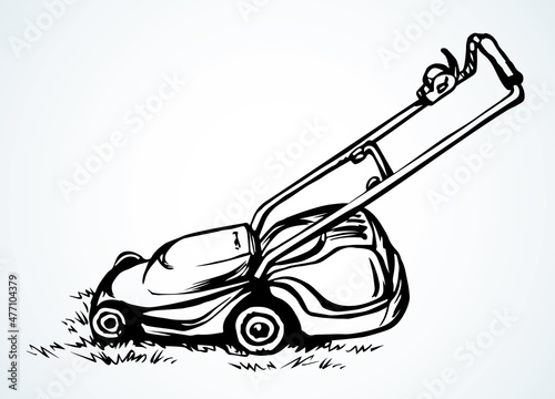 Lawn mower. Vector drawing object