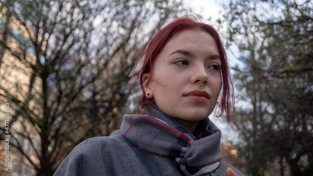 Portrait of beauty woman walking on the street Portrait of beauty woman walking on the street