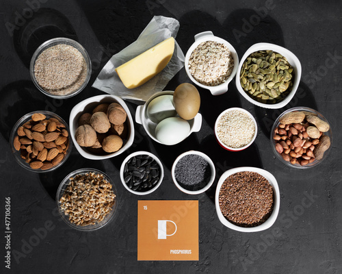 Foto A set of natural products rich in phosphorus